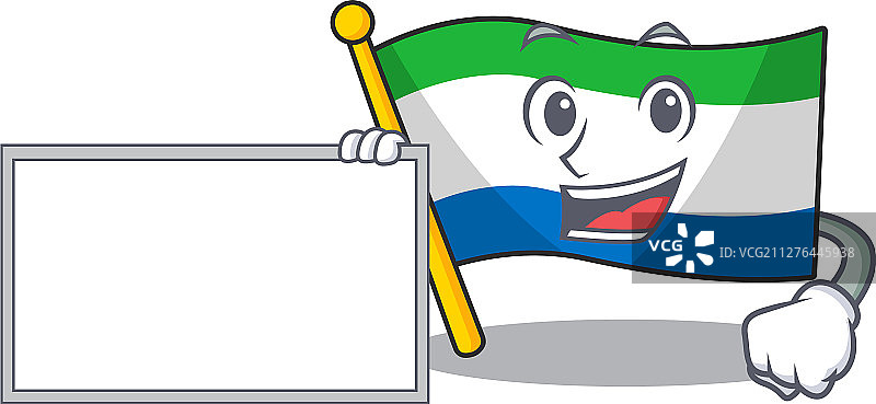 塞拉利昂旗与董事会卡通人物图片素材