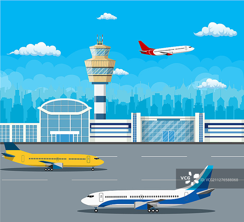 机场建筑及飞机图片素材