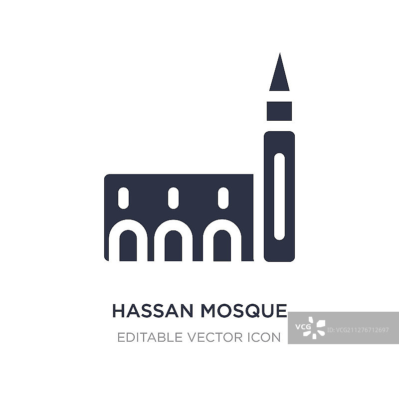 哈桑清真寺图标上的白色背景简单图片素材