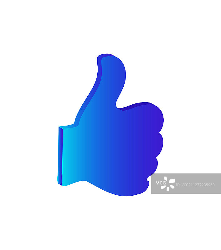 拇指。手势孤立的图标在线聊天和显示批准向量。在社交网络中，用手势表示同意。拇指向上，手指手势孤立图标向量图片素材