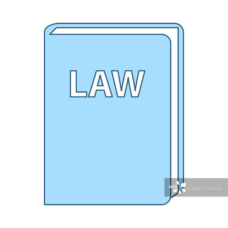 法律书图标。细线与蓝色填充设计。矢量插图。图片素材