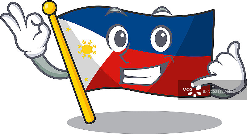 叫我可爱的旗帜菲律宾吉祥物卡通风格图片素材