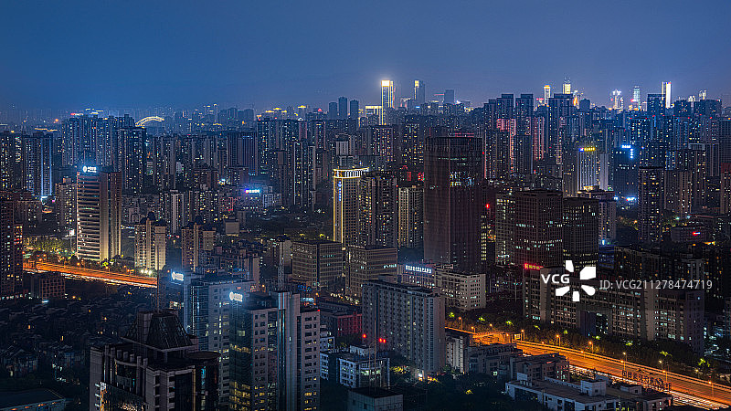 重庆两江新区天际线夜景图片素材