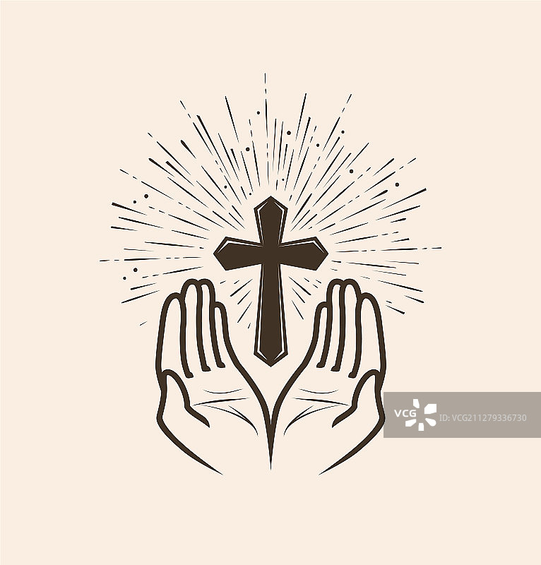 教堂标志或标签祈祷宗教概念图片素材