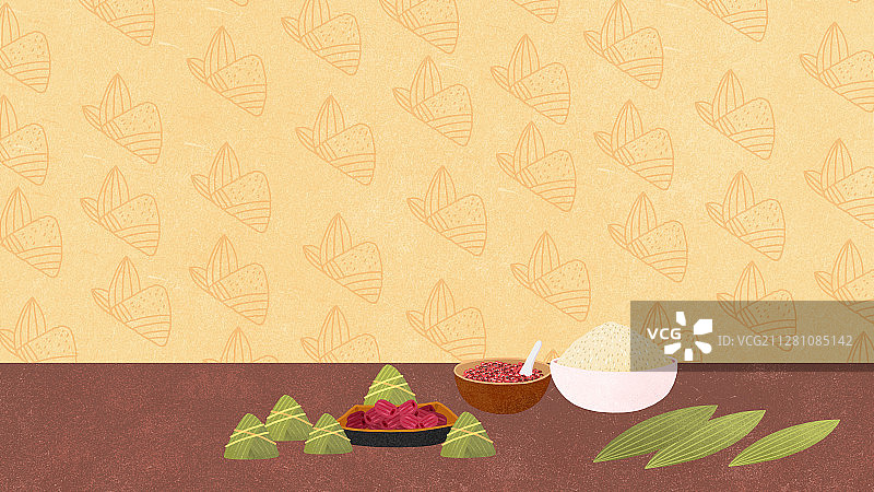 端午节包粽子的食物配料图片素材