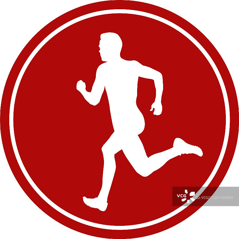 体育标志图标男子短跑运动员图片素材