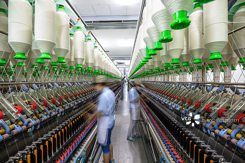 纺织厂机械加工产品线图片素材