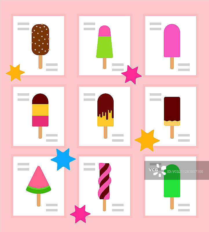 冰淇淋菜单图标平坦孤立图片素材