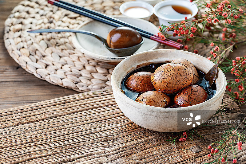 中国传统小吃茶叶蛋图片素材