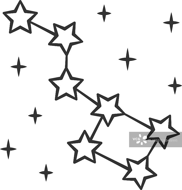 星座线性图标群星大图片素材