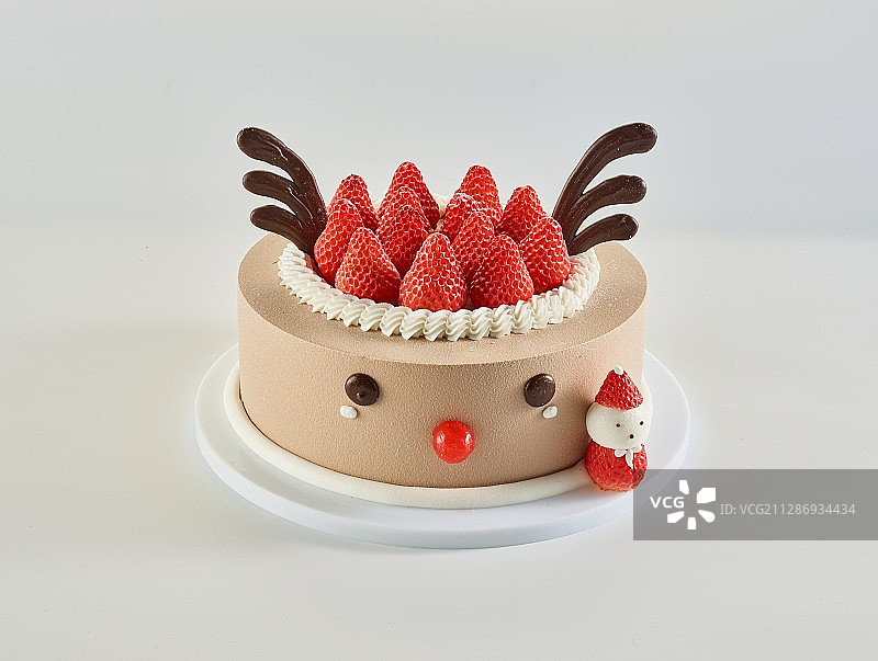 圣诞小鹿生日蛋糕图片素材