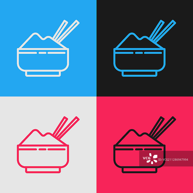 用筷子在碗里标出米饭的颜色图片素材