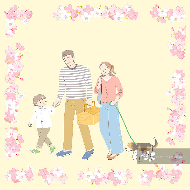 春天花框与快乐的人插图013图片素材