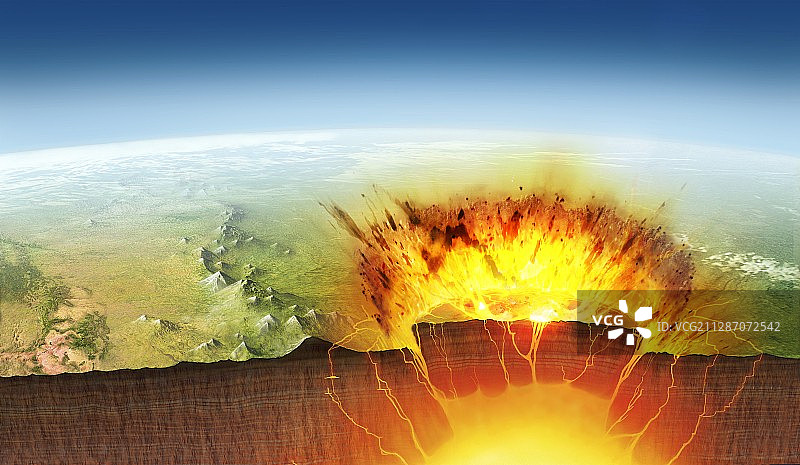 黄石公园火山爆发,说明图片素材