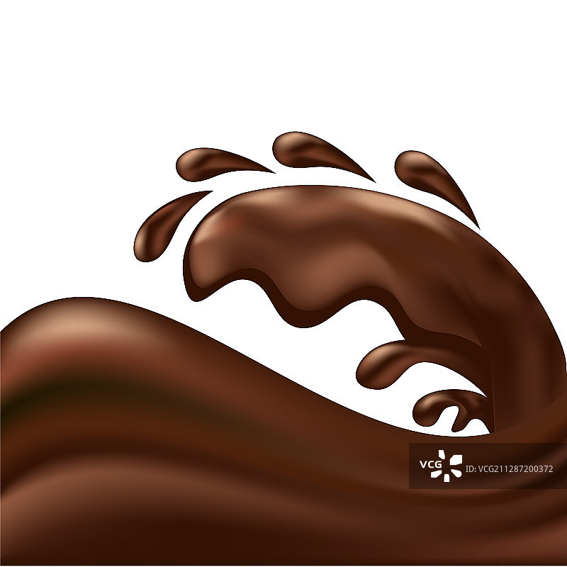 巧克力波浪和飞溅抽象背景图片素材