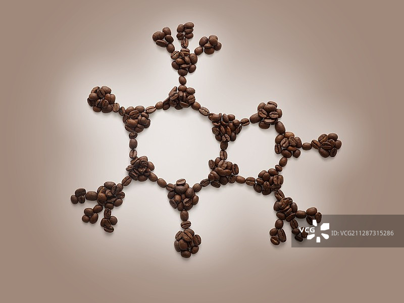 用咖啡豆制作的分子模型图片素材