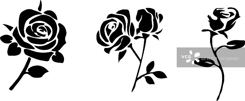 玫瑰图标孤立的背景图片素材