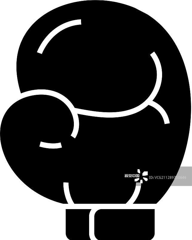拳击手套黑色图标概念图片素材