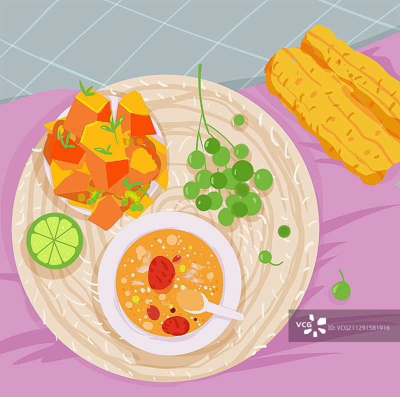 小清新食物插画图片素材
