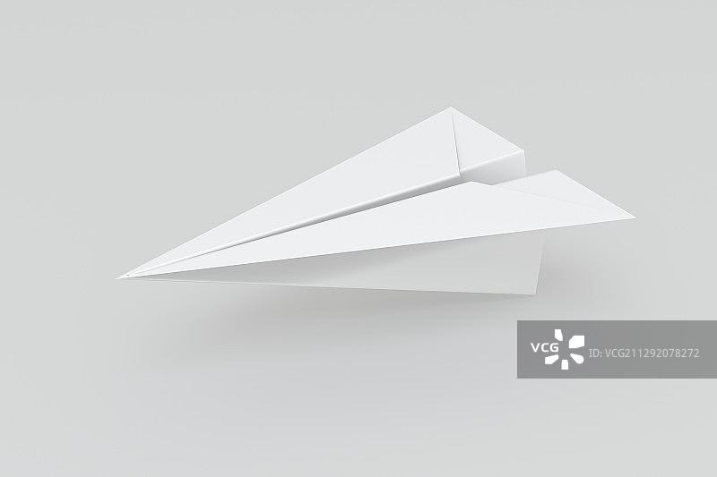 白色背景下的纸飞机 3D渲染图片素材
