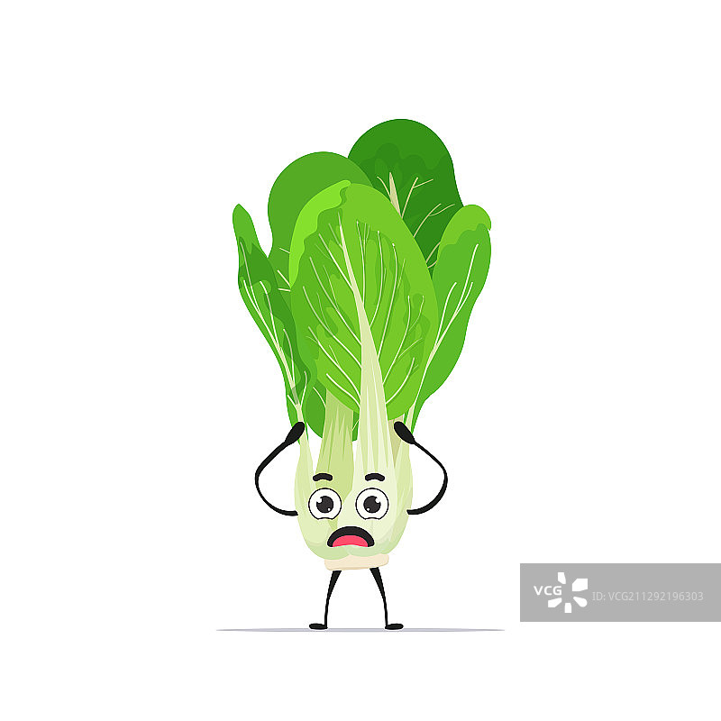 可爱的小白菜人物卡通吉祥物蔬菜图片素材