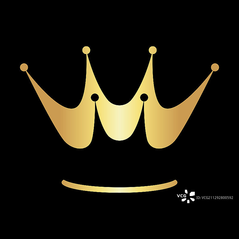 抽象的金色皇冠符号在黑色的背景图片素材