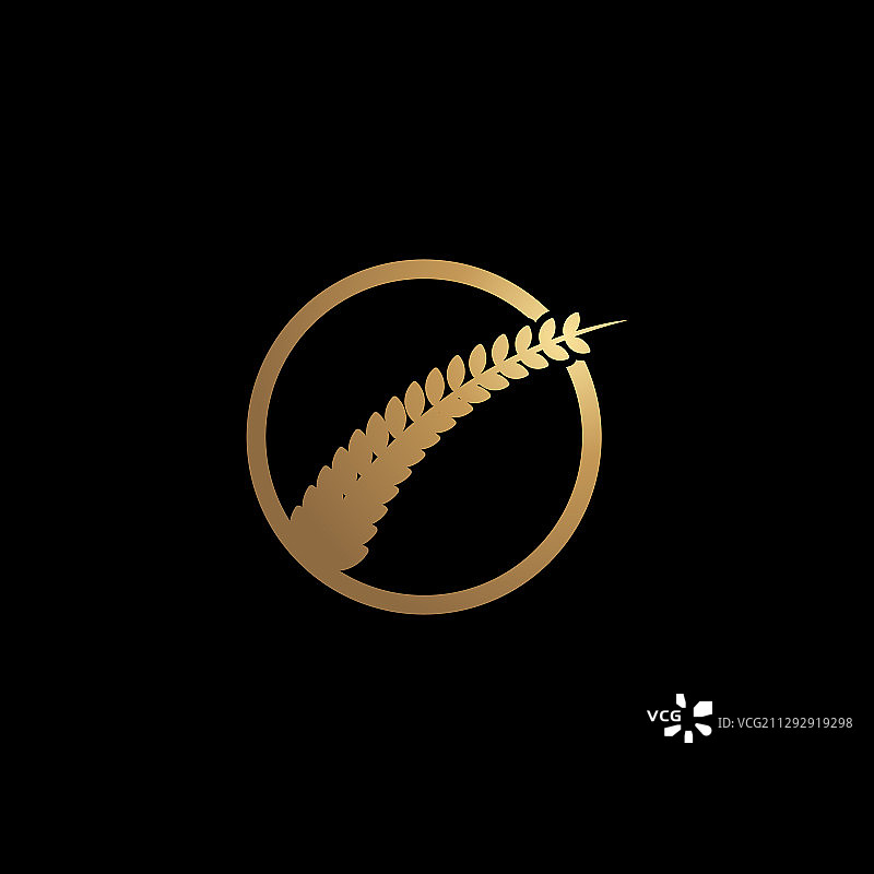 小麦水稻农业标志创意灵感图片素材