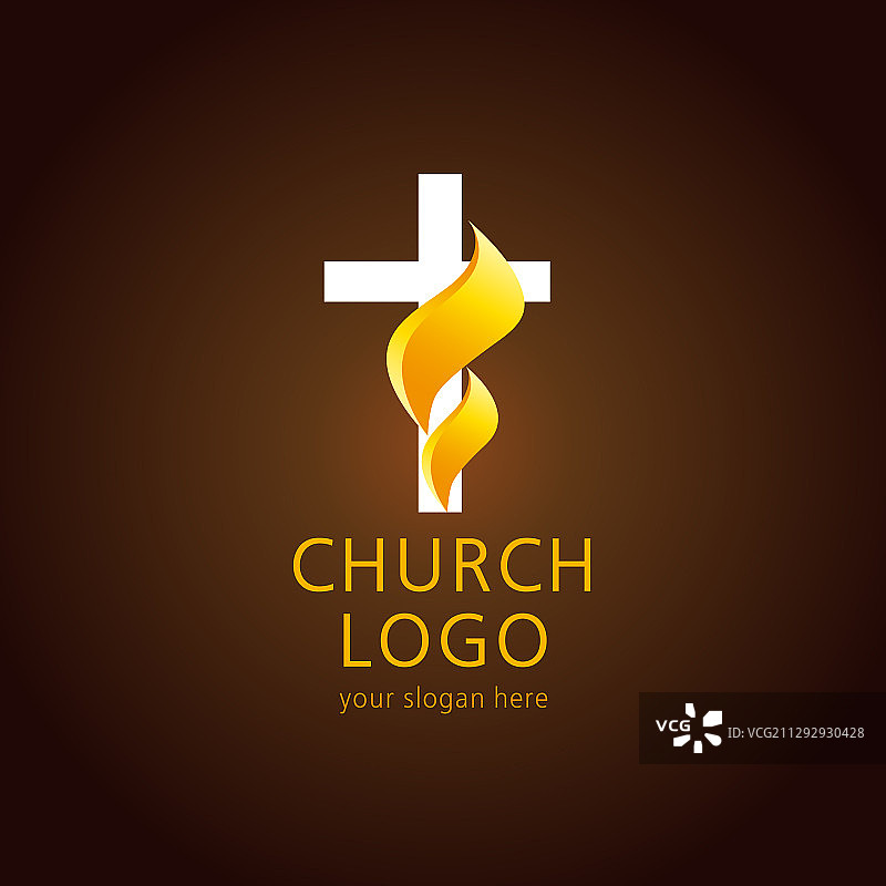 教堂火焰十字标志图片素材