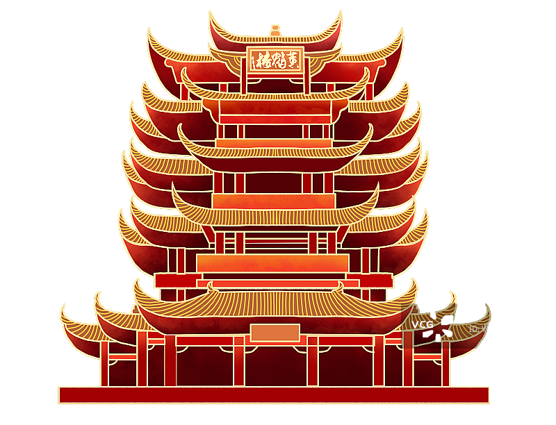 中式建筑黄鹤楼图片素材