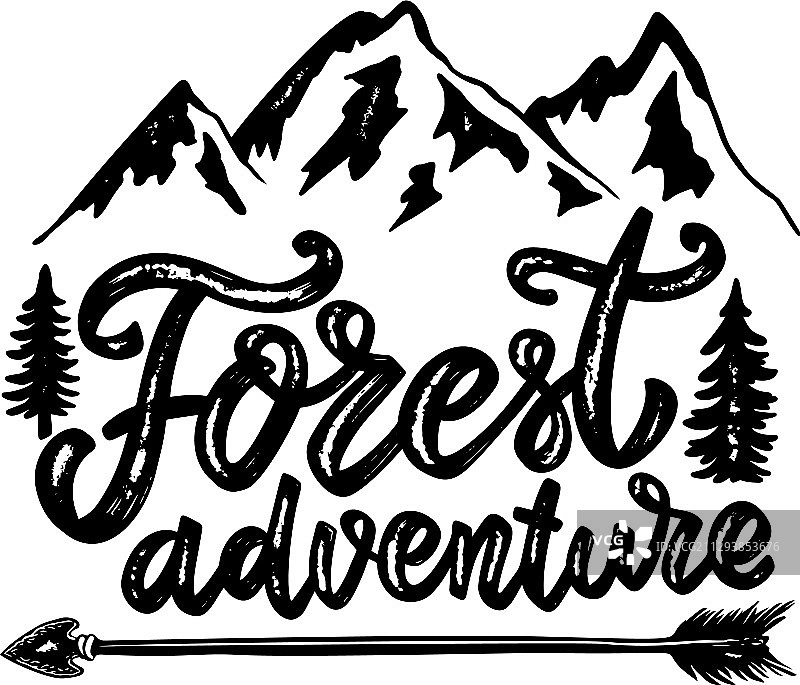 森林冒险字母短语的背景图片素材