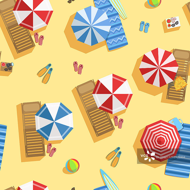 热带海滩，五颜六色的伞图片素材