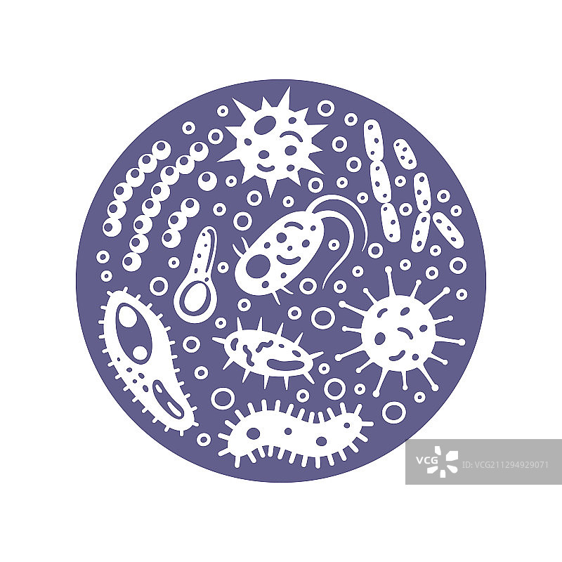 循环微生物中的细菌和病毒图片素材