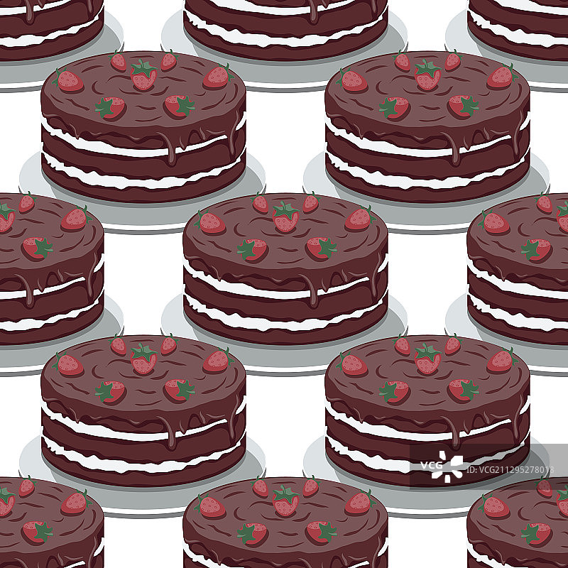 无缝图案的甜蜜巧克力蛋糕图片素材