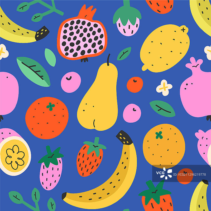 水果混合模式的夏季甜食背景图片素材