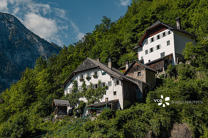哈尔斯塔特——奥地利阿尔卑斯山著名的旅游胜地图片素材
