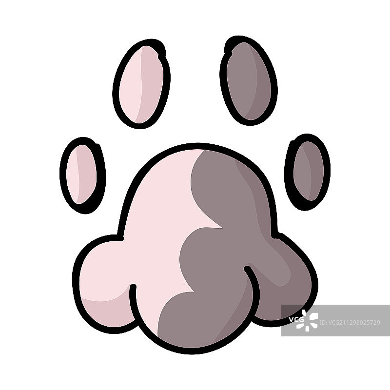 可爱的卡通猫粉色和灰色爪印图片素材