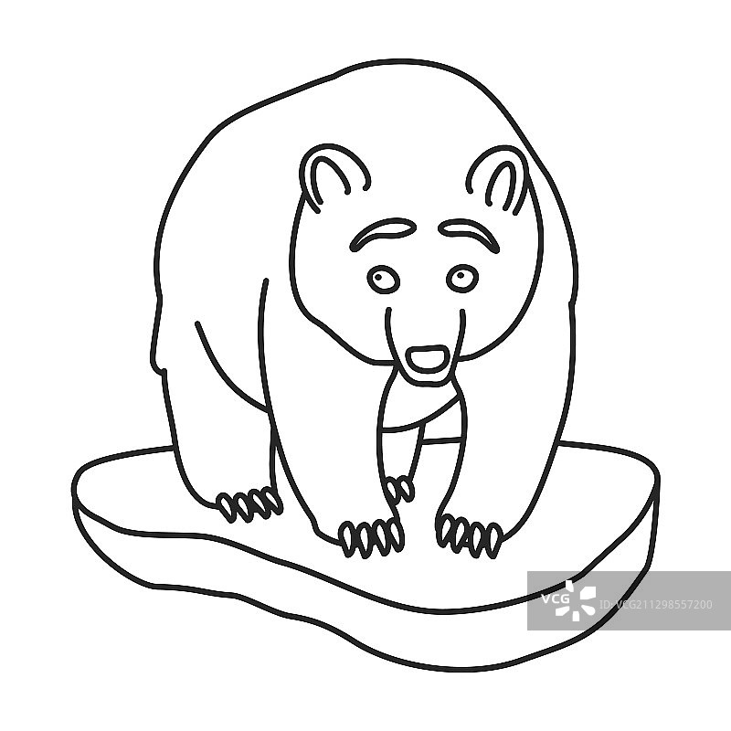 棕熊图标轮廓图标图片素材