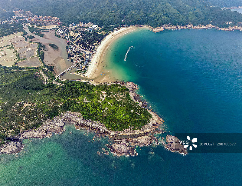 东涌海岸线，深圳美丽的沙滩之一。图片素材