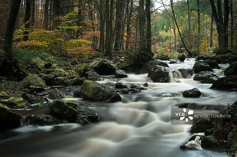 森林瀑布风景，Jalhay，比利时图片素材