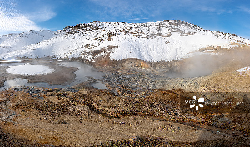白雪皑皑的山脉，雷克雅未克，冰岛图片素材