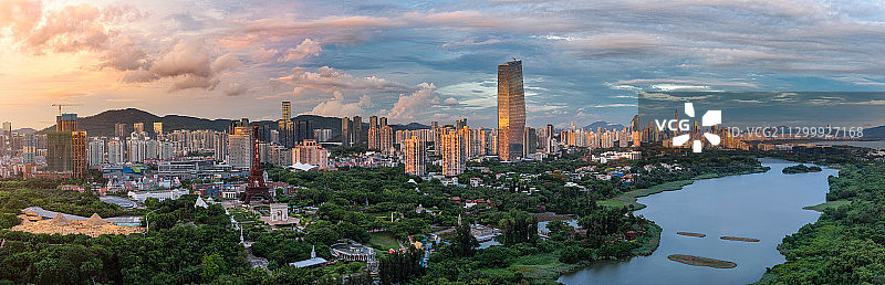 深圳城市风光海景全景照片摩天大楼建筑图片素材