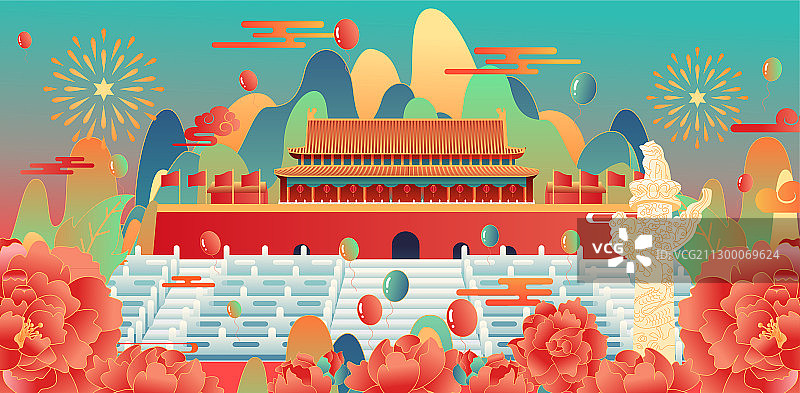 国庆节中国风海报图片素材