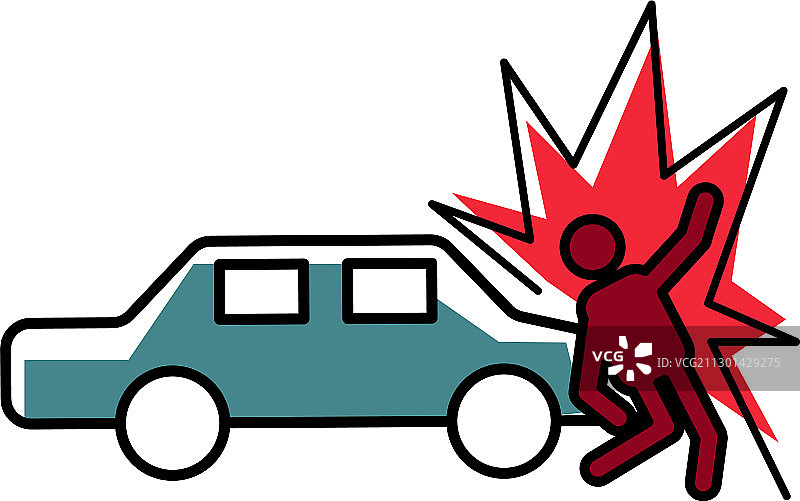 汽车撞人事故保险概念图片素材