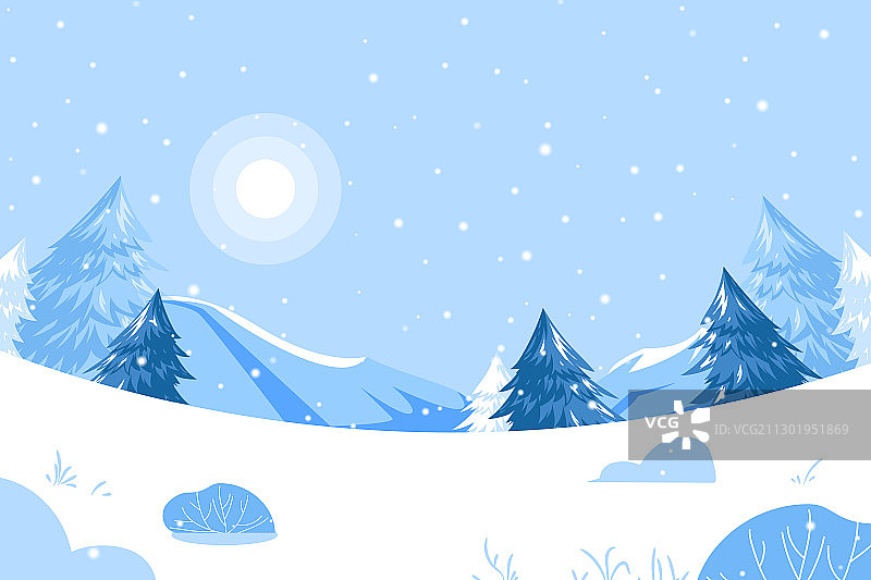 卡通双十一双十二电商购物促销节日冬季促销雪景滑雪运动矢量插画图片素材