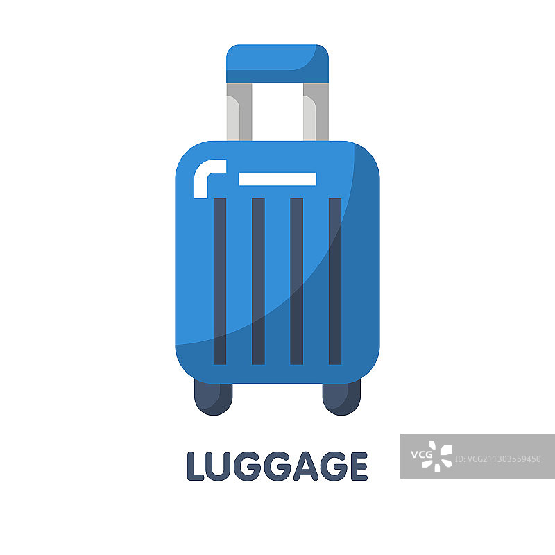 蓝色行李箱为旅行扁平图标设计图片素材
