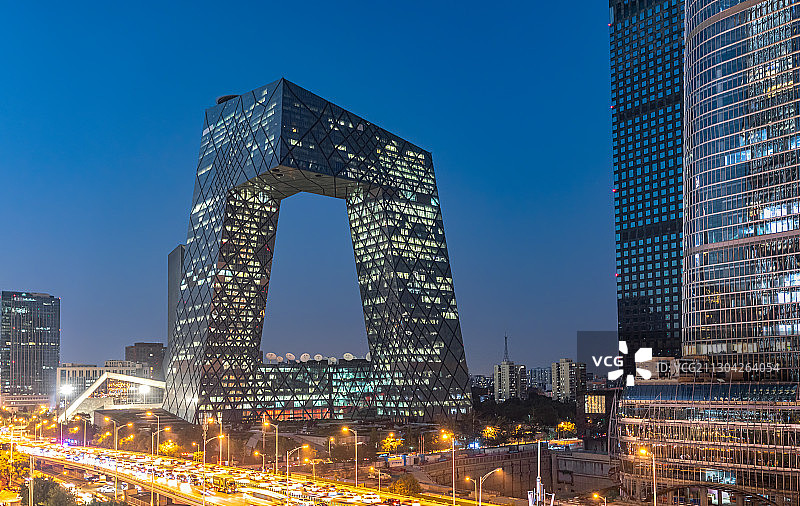 夜景北京中国国际贸易中心都市风光城市天际线建筑经济商务金融区图片素材