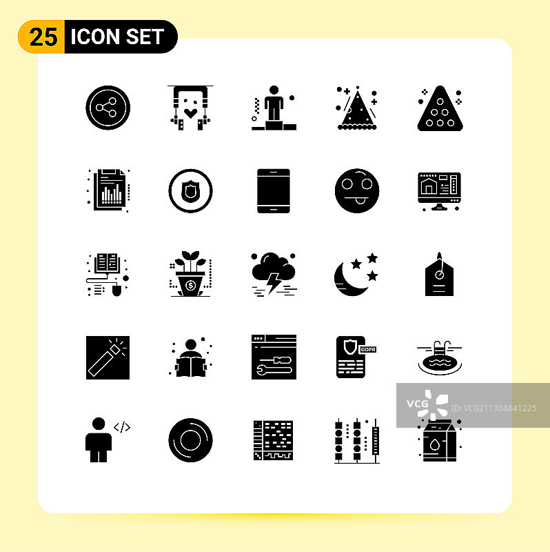 分组25个固体符号符号和符号图片素材