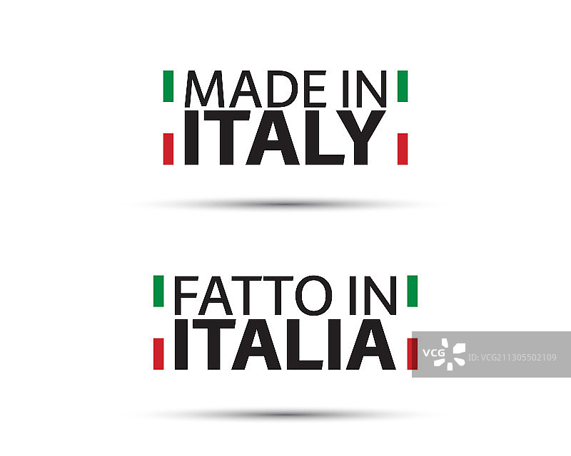 两个意大利制造的简单符号图片素材