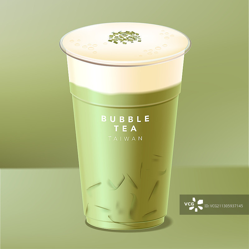 冰台湾奶茶绿茶搭配图片素材