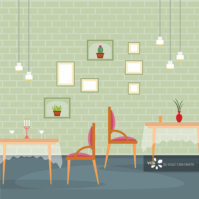 现代空咖啡馆餐厅室内家具图片素材